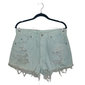 Levi’s 505 Vintage Upside Down Orange Tab Denim Shorts Size 33
